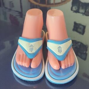 adidas Blue and White Sporty Toe-Post Sandals